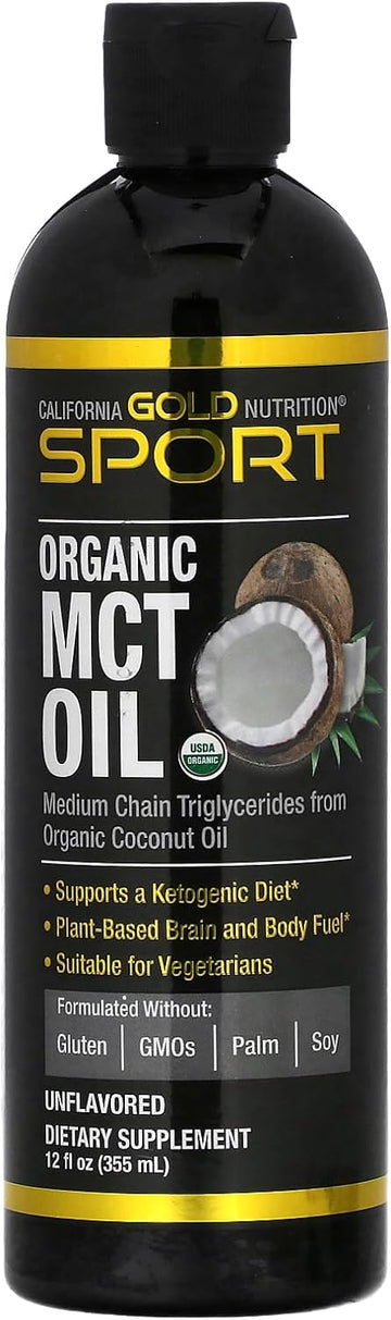 Mct Oil, Certified Organic, Medium Chain Triglycerides From Usda Organ12.52 Ounces