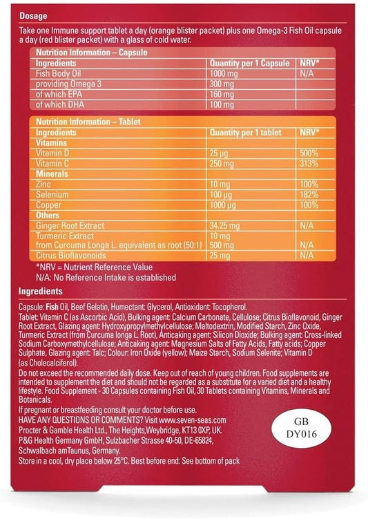 Seven Seas Omega-3 Fish Oil & Immunity, with Vitamin C, Vitamin D
88 Grams