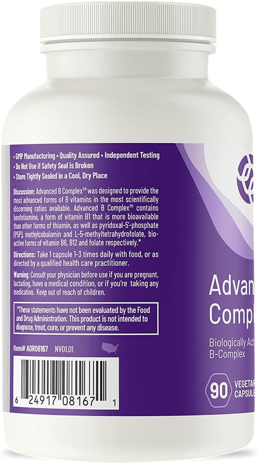 Aor, Advanced B Complex, Multivitamin Support For Energy, Stress And M