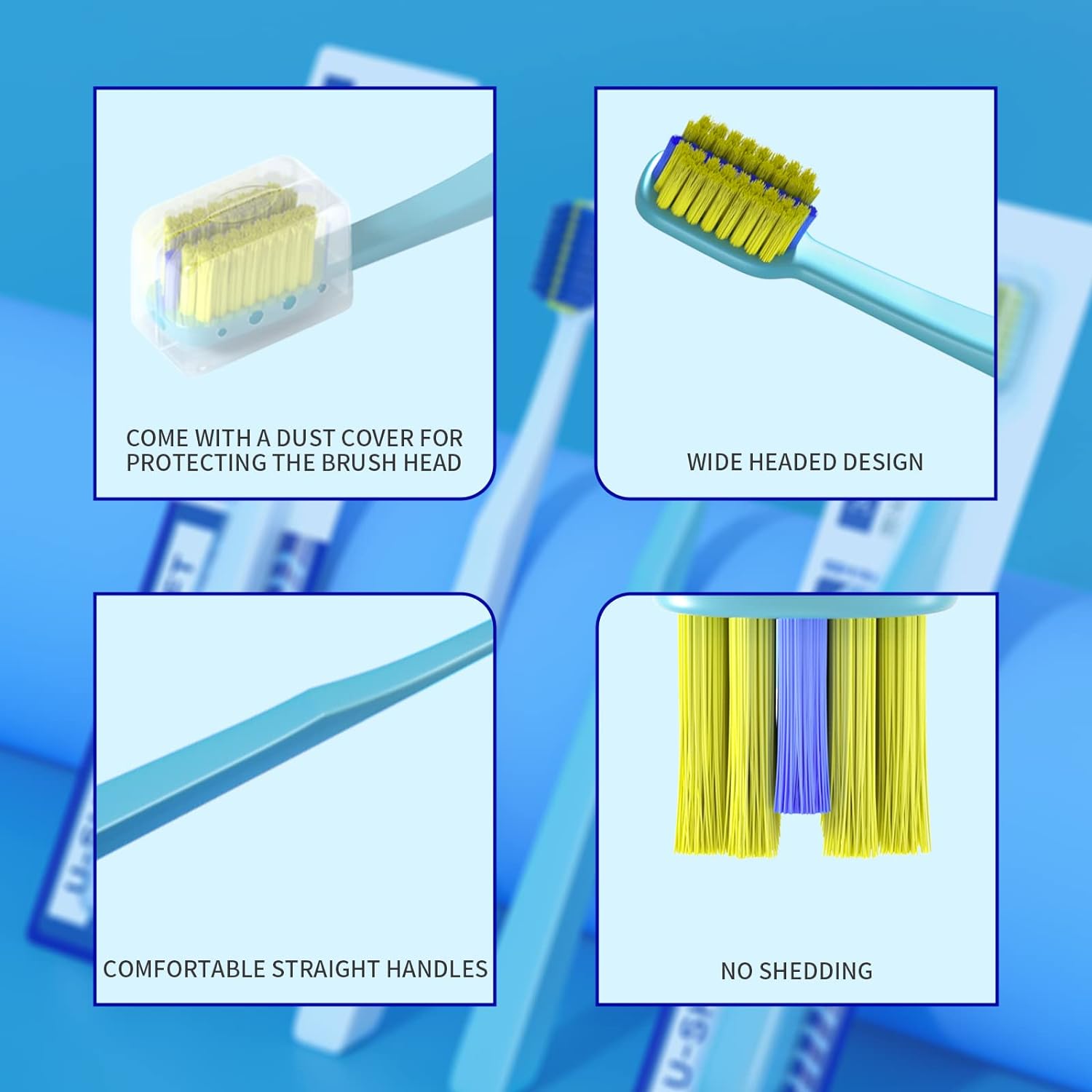 DENTSHIELD 4 Pcs Orthodontic Toothbrush for Braces U-Shaped