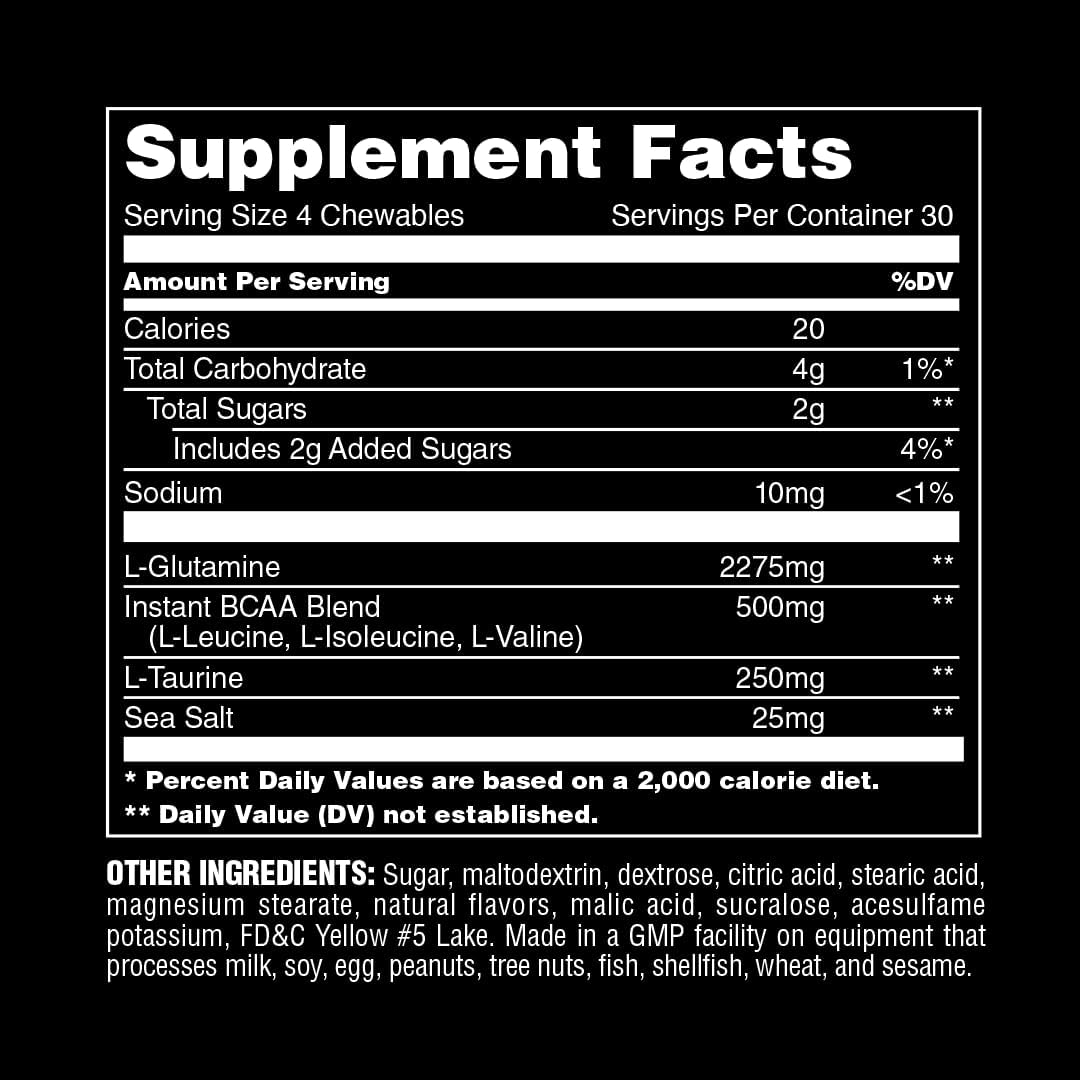 Animal Recovery Chews, Fast Acting Recovery with BCAA, Taurine and Glu