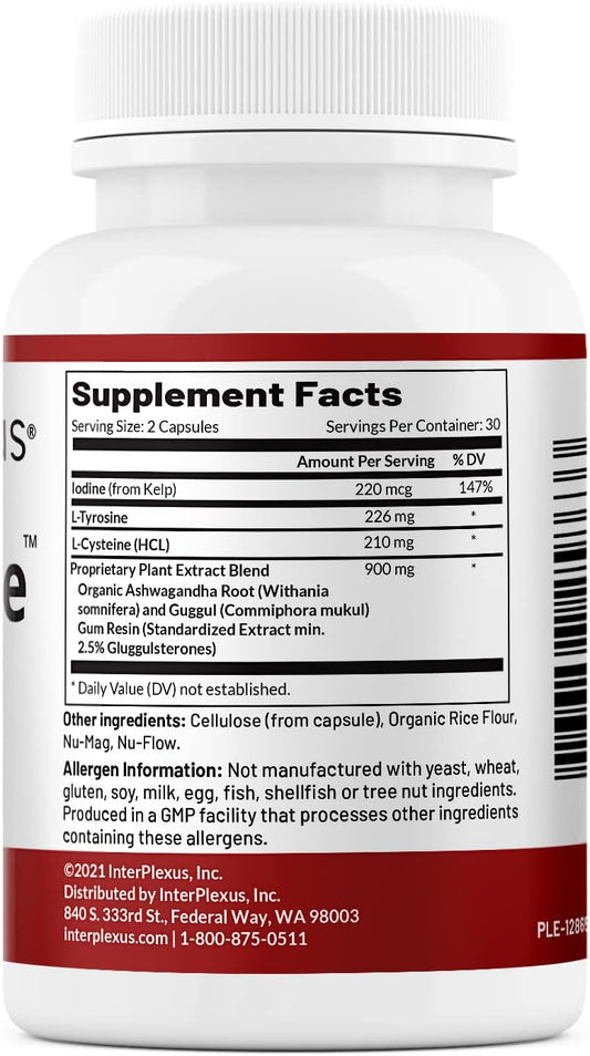 Interplexus Thyro-Dyne - Iodine, Tyrosine & Plant Extracts For Thyroid