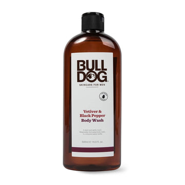 BULLDOG Mens Skincare and Grooming Body Wash Vetiver & Black Pepper, 16.9 uid