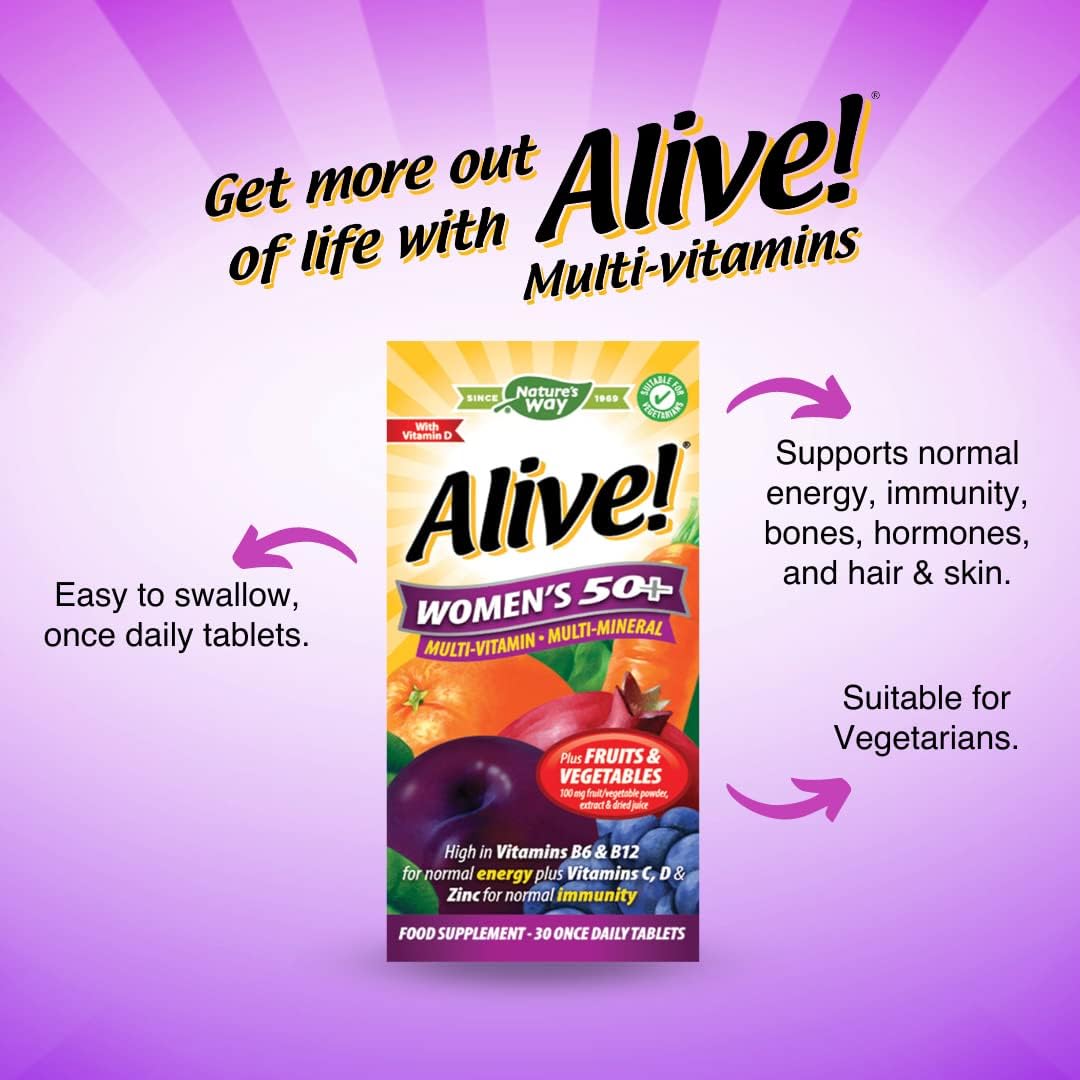 Alive! Women's 50+ Multi-Vitamin and Minerals, Specially Formulated fo