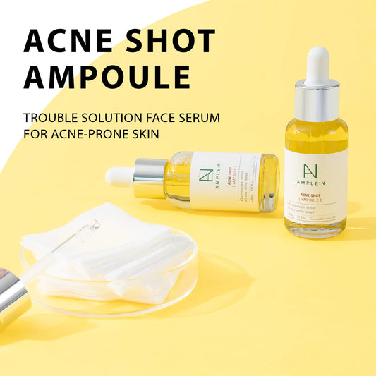 Ample:N Acne-Shot Ampoule - Acne Treatment Face Serum – Clearing Breakout, Pimples – Repair Skin With Propolis And Keto Acid – Pore Tightening And Sebum Control – Soothe Irritated Skin - 1.01 .