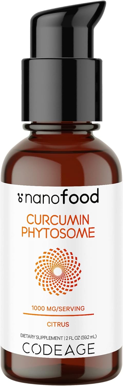 Codeage Liposomal Curcumin Phytosome Liquid Supplement, Turmeric Curcu