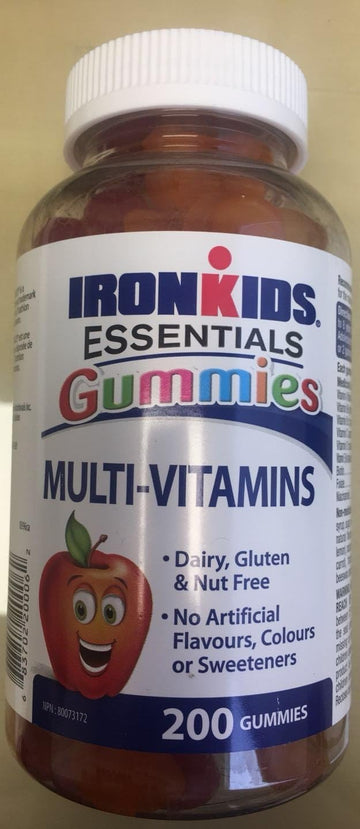 Ironkids Essentials Gummies Multi-Vitamins, 200 Gummies