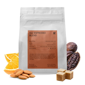 512 Coffee | Espresso Whole Bean Coffee Medium Roast - Specialty Espresso Blend Whole Beans Mexico & Peru Beans- Washed Proccess | Notes Of Cocoa, Brown Sugar, Almond Butter, And Orange