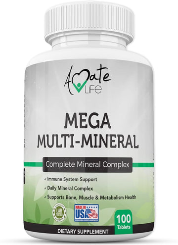 Amate Life Multi Minerals Supplement Complete Mineral Complex With Vit