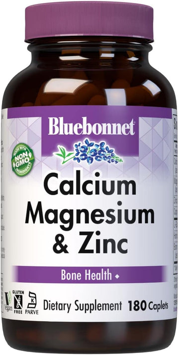 Bluebonnet Calcium Magnesium Zinc Caplets, 180 Count180 Count