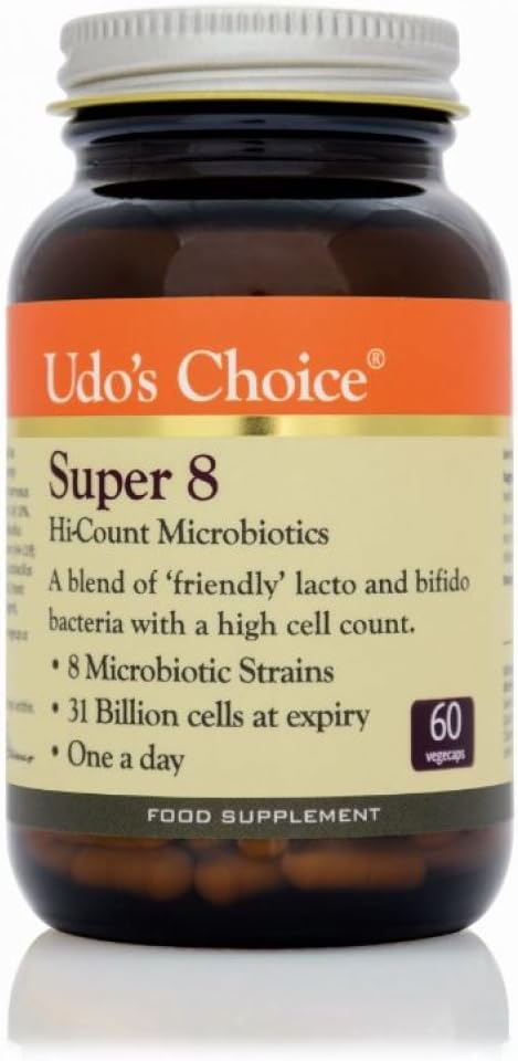 Udo's Choice Super 8 Immune Probiotics - Hi Count Microbiotics with Vi