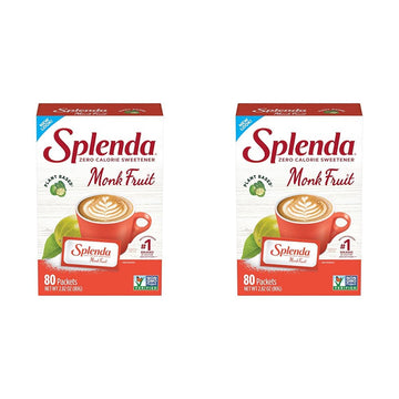 Splenda Monk Fruit Zero Calorie Plant Based Sweetener Substitute, Keto Sugar Alternative (80 Count) (Pack Of 2)
