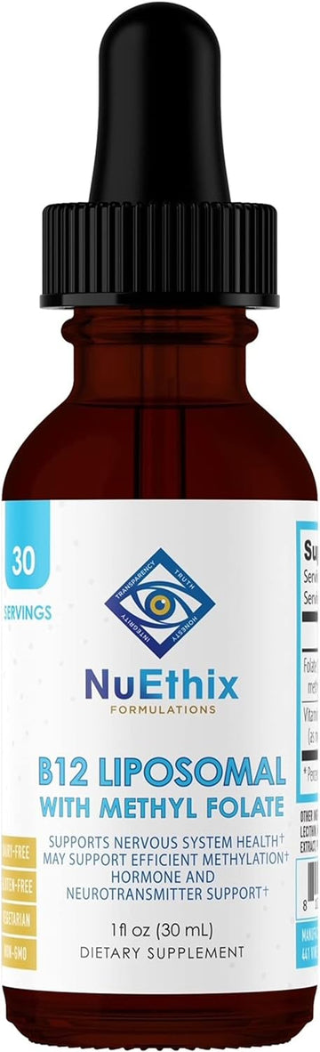 Nuethix Formulations B12 Liposomal With Methyl Folate Dietary Suppleme