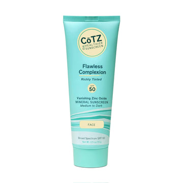 C?TZ awless Complexion Richly Tinted | Facial Mineral Sunscreen | For Medium to Dark Skin Tones | All Skin Types | Broad Spectrum SPF 50 | 2.5 / 70 g