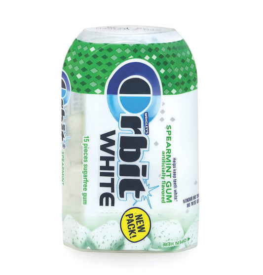 Orbit White Spearmint Sugar Free Gum - Can, Count 9 (15S) -