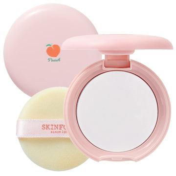 Skinfood Peach Cotton Pore Blur Pact - Sebum Control Pack With Silky Texture - Long Lasting Makeup Fixing - Pore Primer With Mineral Powder For Oily Skin - Pore Quick Minimizer (4G)