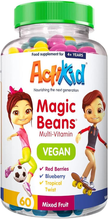 Actikid Magic Beans 60X Mixed Fruit Flavour | Kids Vitamins | Kids Mul150 Grams
