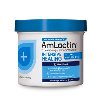 AmLactin Rapid Relief Restoring Body Cream β 12  Tub β 2-in-1 Exfoliator and Moisturizer for Dry Skin with 15% Lactic Acid and Ceramides for 24-Hour Moisturization