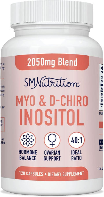 Myo-Inositol & D-Chiro Inositol | Hormone Balance For Women | Ideal 40:1 Ratio | Myo Inositol 2000Mg, D Chiro 50Mg | Vit