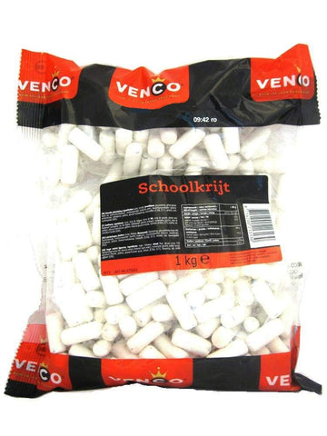 Licorice in 1 Kilo /2.2lbs - Venco Schoolkrijt (Mint Coated