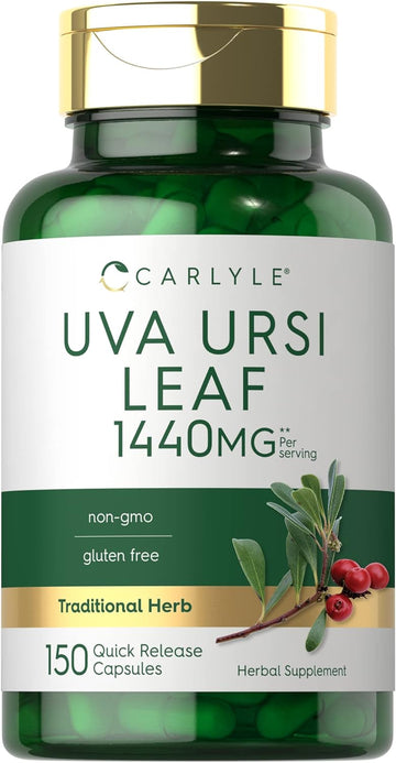 Carlyle Uva Ursi Capsules | 1400Mg | 150 Count | Herbal Leaf Extract | Non-Gmo | Gluten Free Supplement