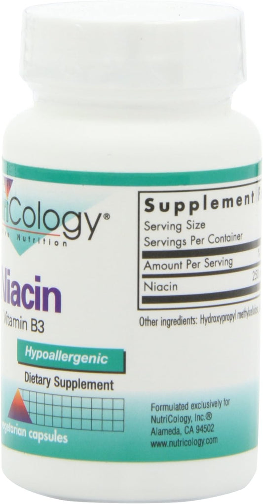 Nutricology Niacin (Vit B3), Vegicaps, 90-Count