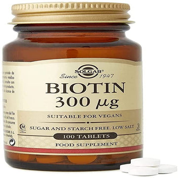 Solgar  Biotin 300 Mcg, 100 Tablets