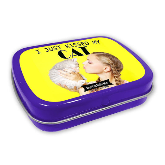 I Just Kissed My Cat Mints – Funny Gift For Cat Lovers – Crazy Cat Lady Gifts – Funny Mint Tins - Stocking Stuffers For
