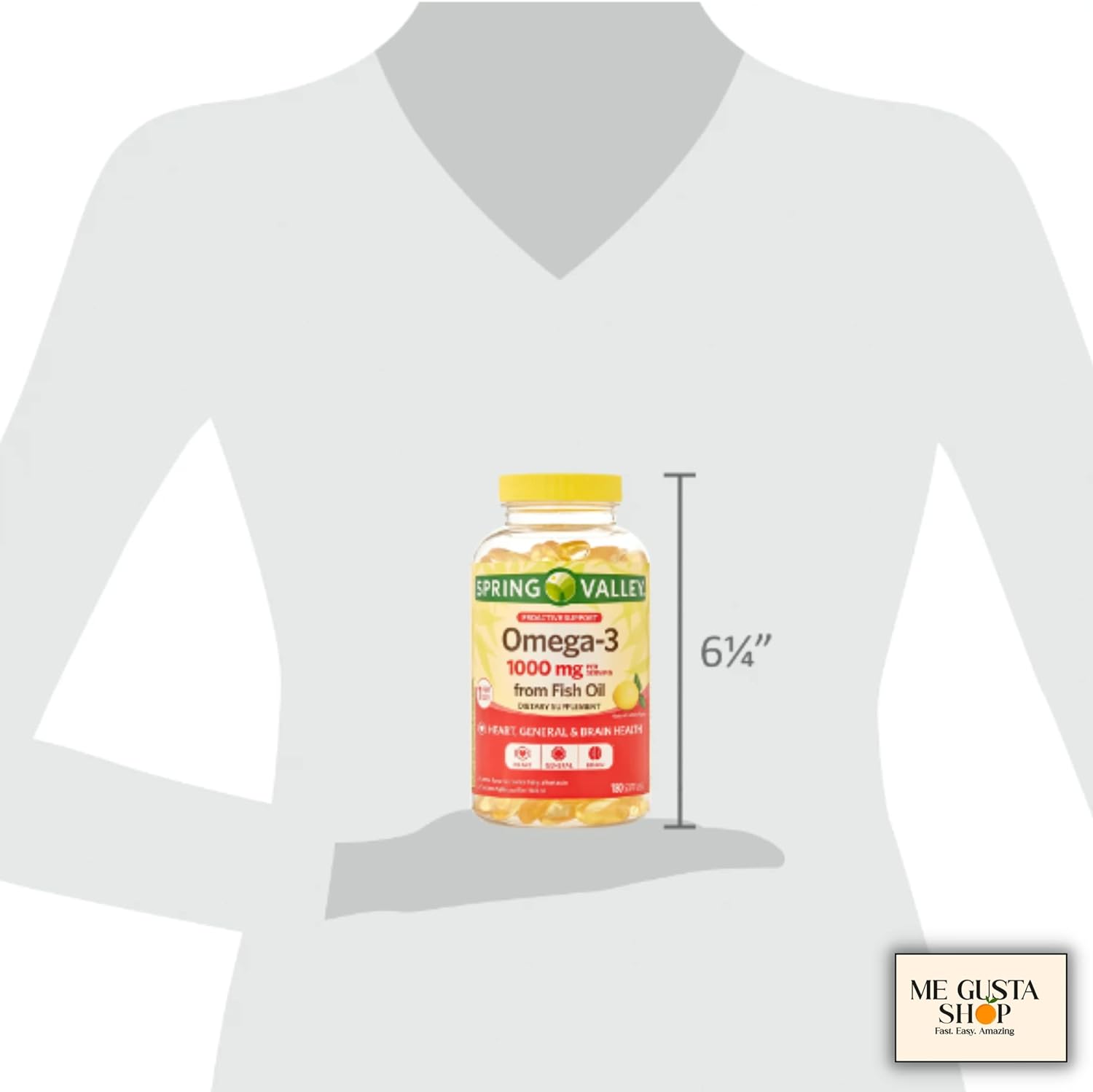 Spring Valley Omega-3 Fish Oil Soft Gels, 1000 mg, 180 Coun