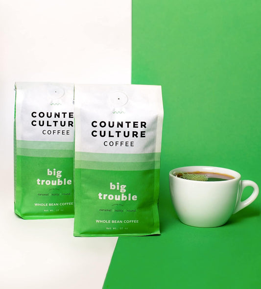 Counter Culture Coffee Big Trouble X 2 - Medium Roast, Sustainably Farmed, Kosher, Whole Bean Coffee, (2 Bags)