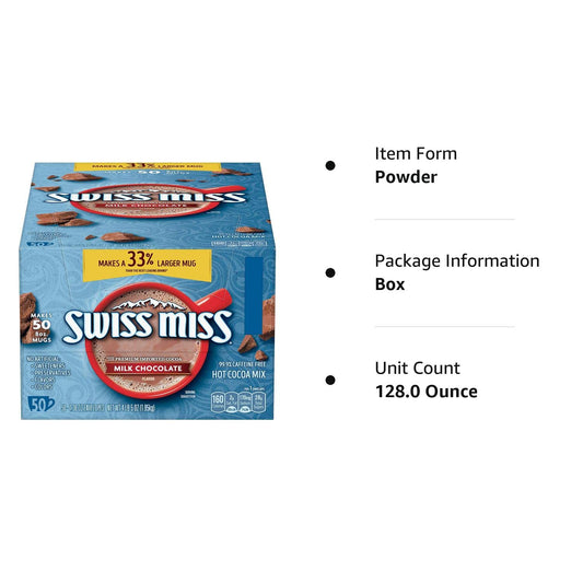 Swiss Miss Hot Cocoa Mix, Regular (Swm47491) (2 Pack 50 Packets/Box)