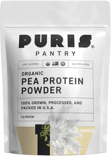 Puris Organic Pea Protein Powder, 100% Grown, Processed And Packed In