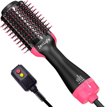 Hair Dryer Brush, Zen Lyfe 4-in-1Hot Air Brush Styler and Dryer, Blow Dryer Brush with Negative Ionic for Straightening, Curling, Professional Brush Hair Dryers for Women
