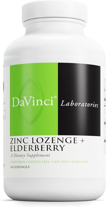 Davinci Labs Zinc Lozenge + Elderberry - Zinc Supplement To Support Th