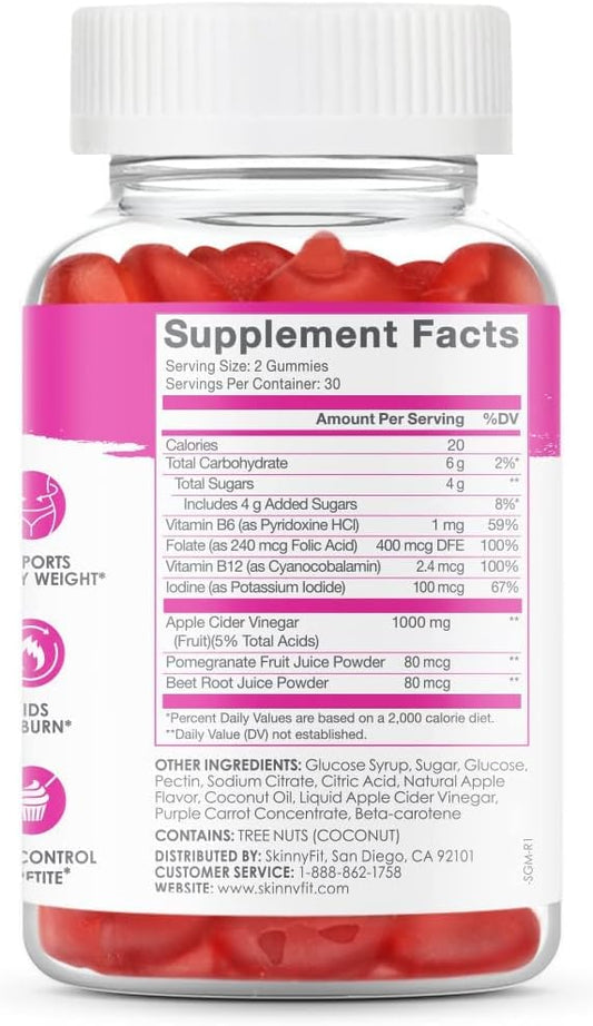 Skinnyfit Skinny Gummies Apple Cider Vinegar Gummies W/ The Mother, He
