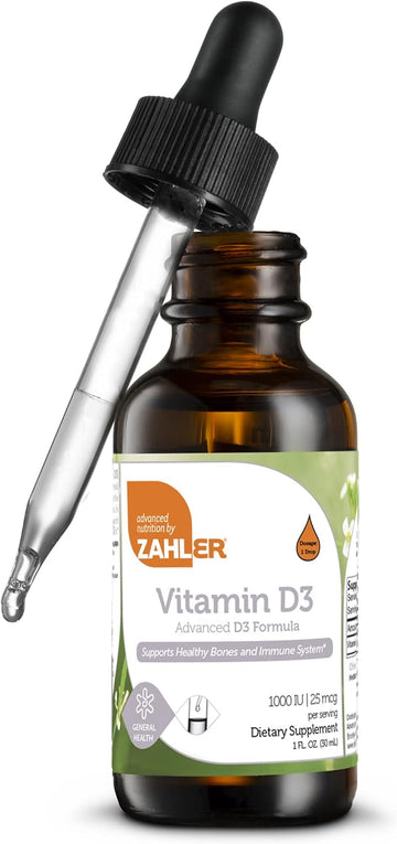 Zahler Liquid Vitamin D, Vitamin D3 Liquid 1000Iu, Vitamin D Drops, Ko