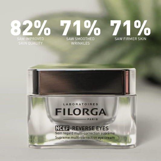 Filorga NCEF-Reverse Eyes Multi-Correction Anti Aging Eye Cream, With Hyaluronic Acid, Collagen, and Vitamin C to Reduce Wrinkles, Dark Circles, and Puffiness and Boost Eye Moisturizing, 0.5 .