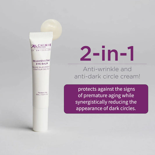Alchimie Forever Rejuvenating Eye Balm | For Puffiness, Wrinkles, Dark Circles, Reduces Fine Lines And Wrinkles, Anti Aging, Vitamin K - Clinically Proven Dermatologically Formulated in Switzerland