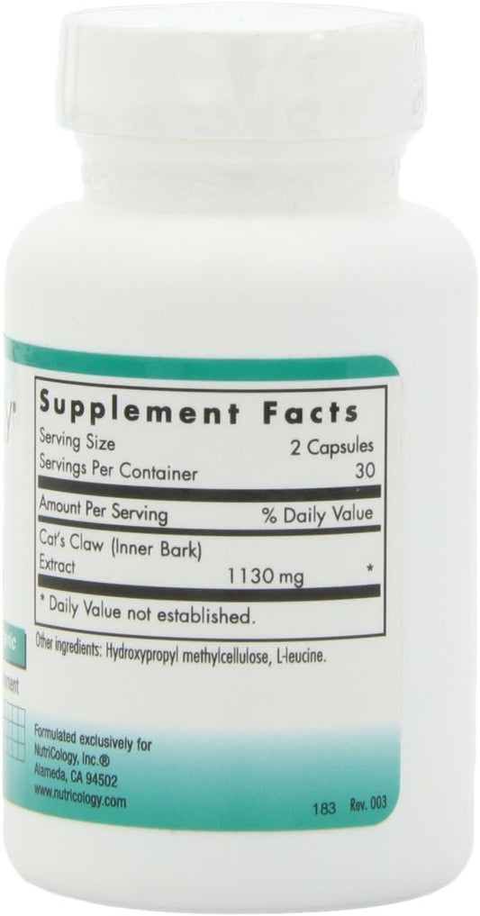 Nutricology Cat'S Claw, Vegicaps, 60-Count