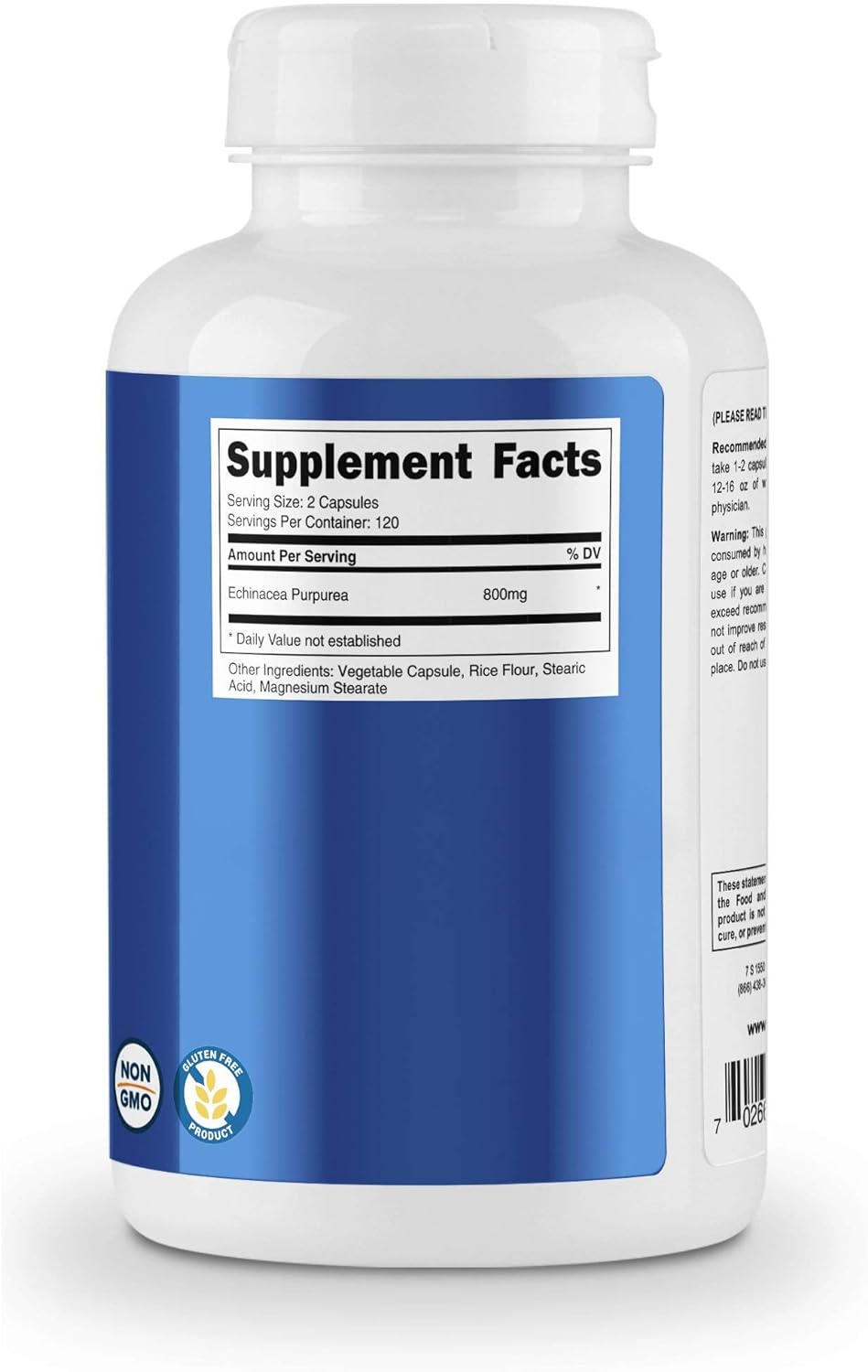 Nutricost Echinacea 800mg, 240 Capsules - Vegetarian Caps, Non GMO, Gl