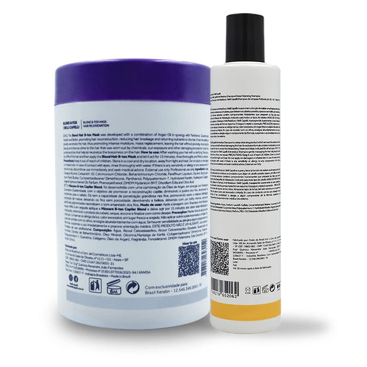 I Belli Capelli Ravenna Kit Blond Btox 1/35.02  + Anti-residue Shampoo Deep Cleansing 300ml/10.1 .