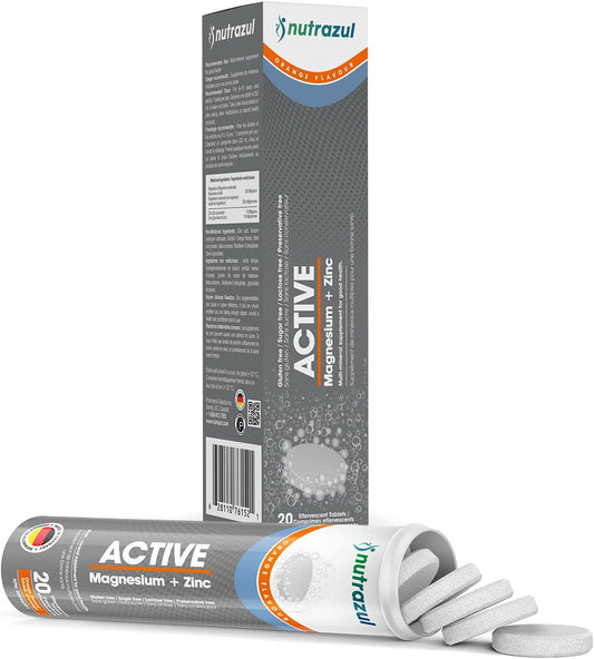 Nutrazul Active (Magnesium and Zinc) Effervescent Tablets- Orange (Pac