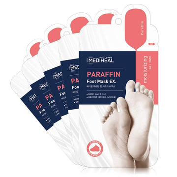 MEDIHEAL Paraffin Foot Mask , Exfoliating Foot Mask for Dead Skin Removal and Repairing Cracked Heels, Foot Peel Mask for Feet Moisturization and Nourishing Dry & Aging Heels