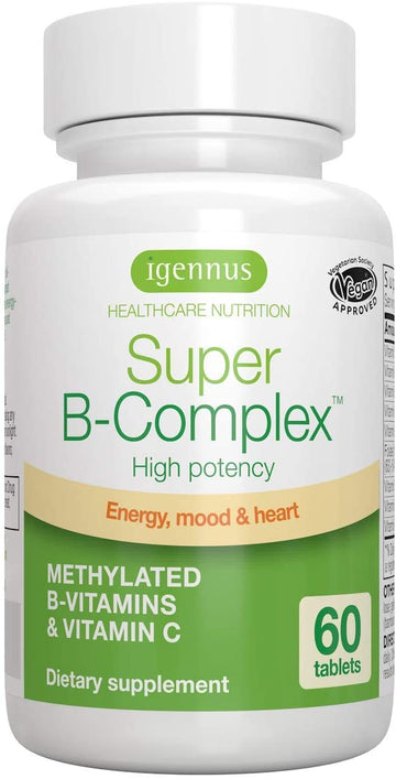Super B-Complex  Methylated Sustained Release B Complex & Vitamin C, Folate & Methylcobalamin,