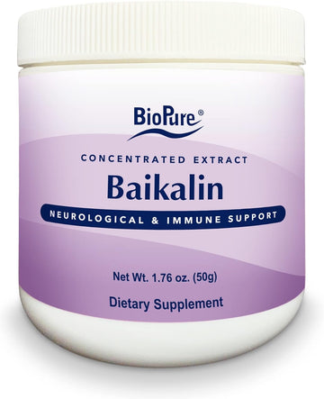 Biopure Baikalin Powder - Baiscalin Herb Extract From Roots Of Chinese Skullcap To Support Neurological, Nervous, & Immu
