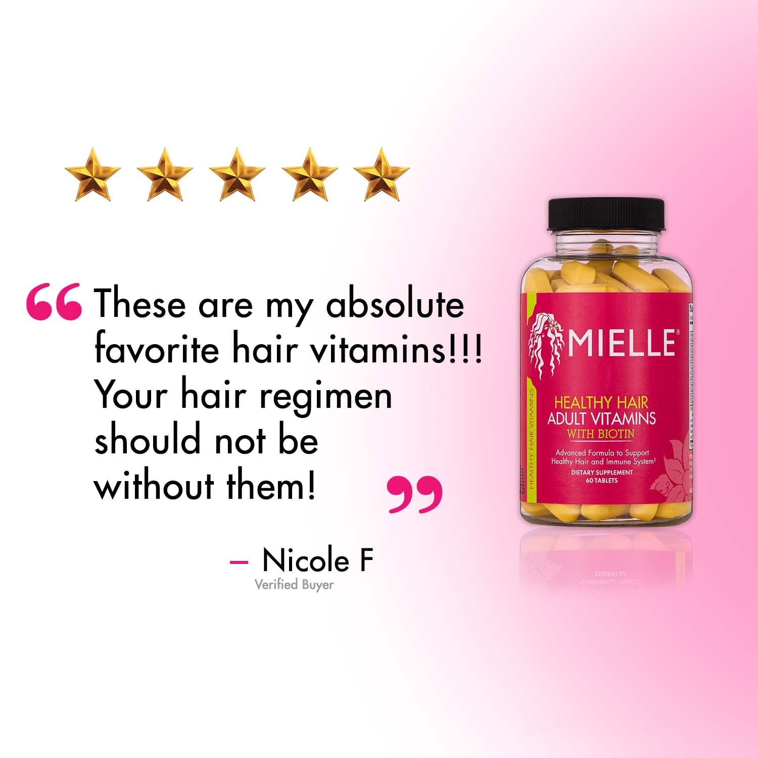 Mielle Organics Adult Healthy Hair Formula Vitamins with Biotin,Capsul