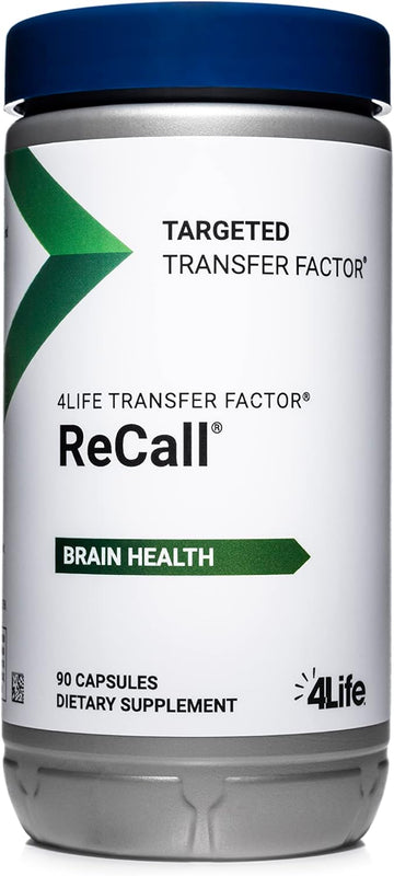 4Life Transfer Factor Recall - Brain Health Supplement For Memory & Learning Support - With Ginkgo Biloba, Bacopa Monnieri, & Huperzia Serrata - Supports Immune System - 90 Veggie Capsules