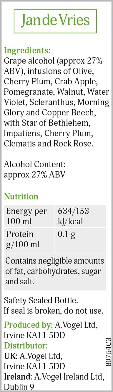 Jan De Vries Female Essence | Flower Essence | Soothe Irritable Moods