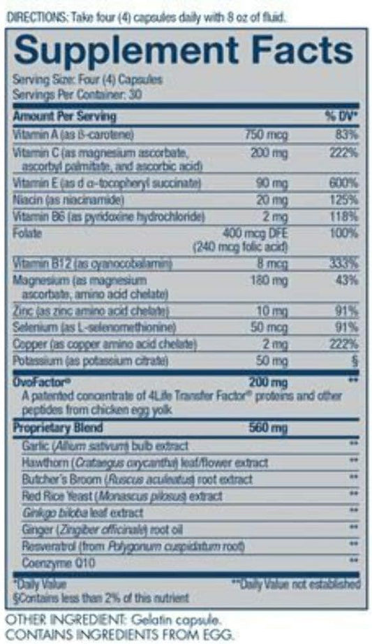 4Life Transfer Factor Cardio - Targeted System Support Dietary Supplem