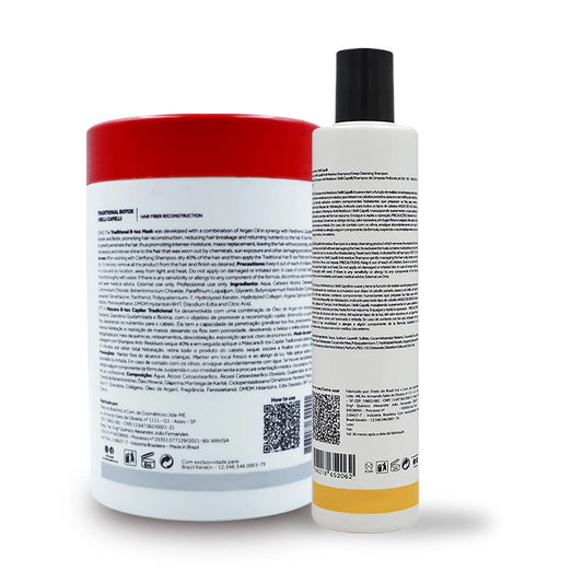 I Belli Capelli Ravenna Kit Btox Mask Repair 1/35.02 + Anti-Residue Shampoo 300ml/10.1 .